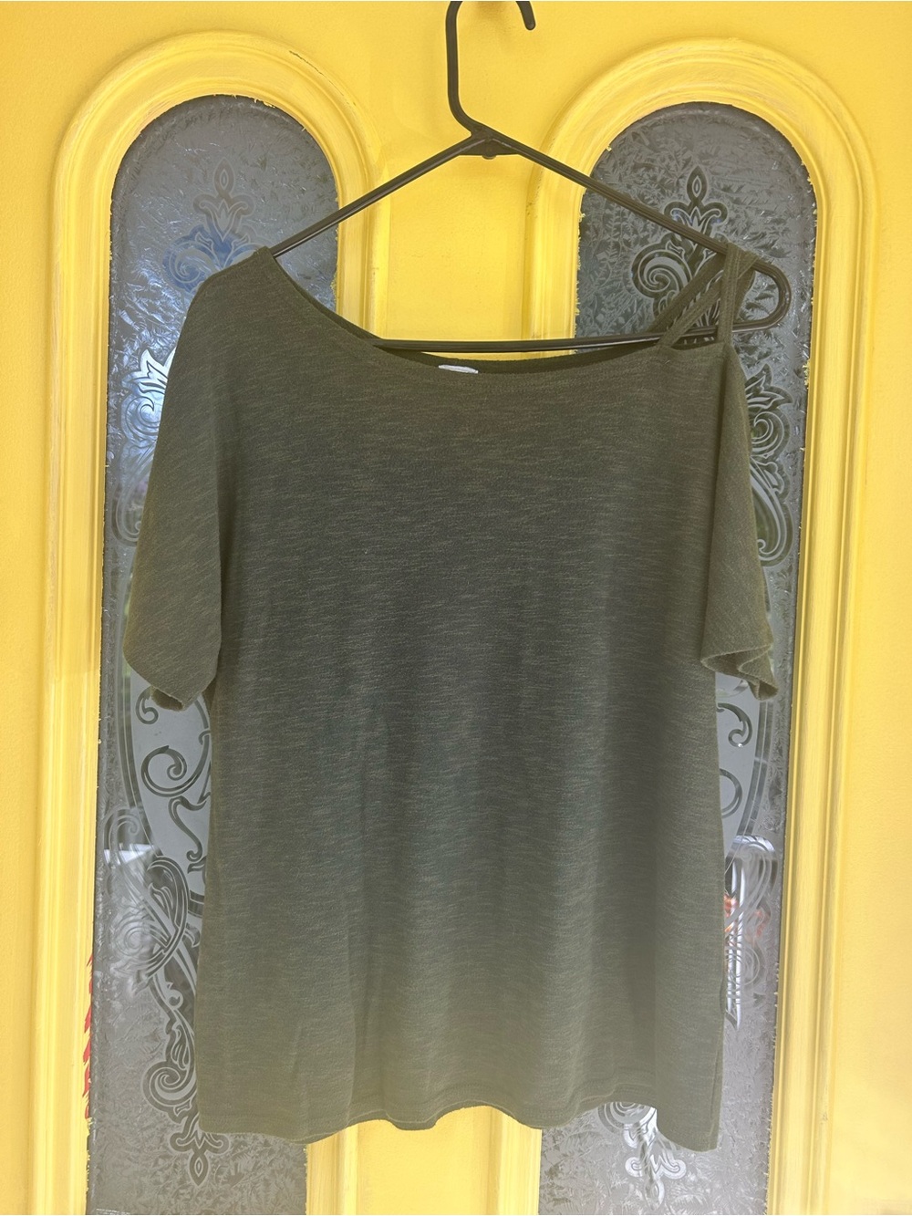 Women's Olive One-Shoulder Top